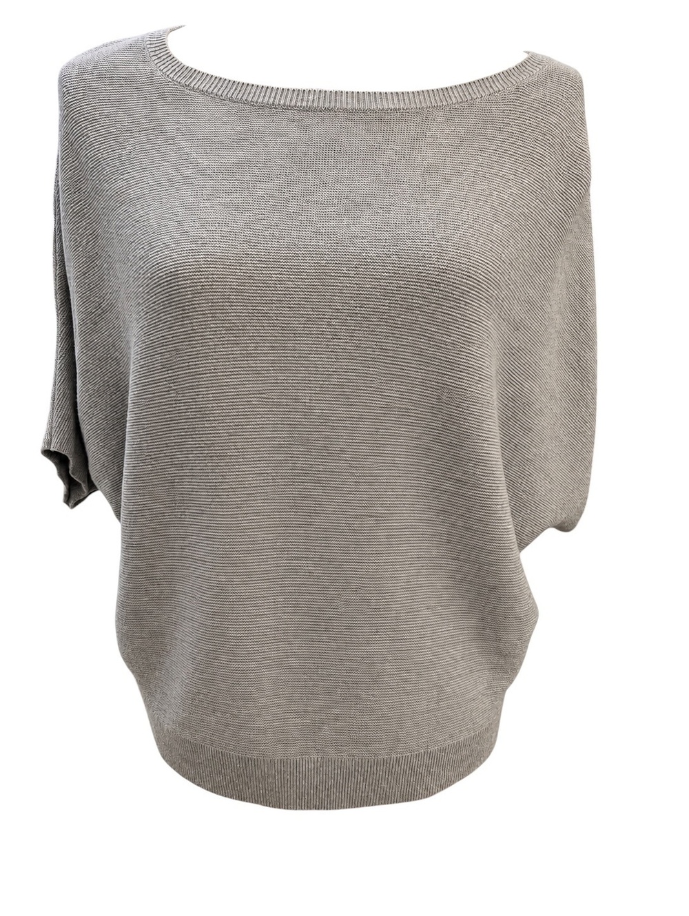 Quince Organic Cotton Cashmere Blend Link-Stitch Dolman Sweater Grey M